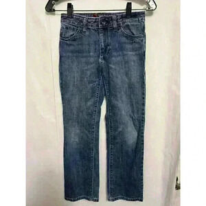 Tommy Hilfiger Boys Sz 10 Reg Adjustable Waistband Straight Leg Dark Denim A0012